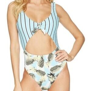 The Bikini Lab Pineapple one piece bathing suit, size Medium